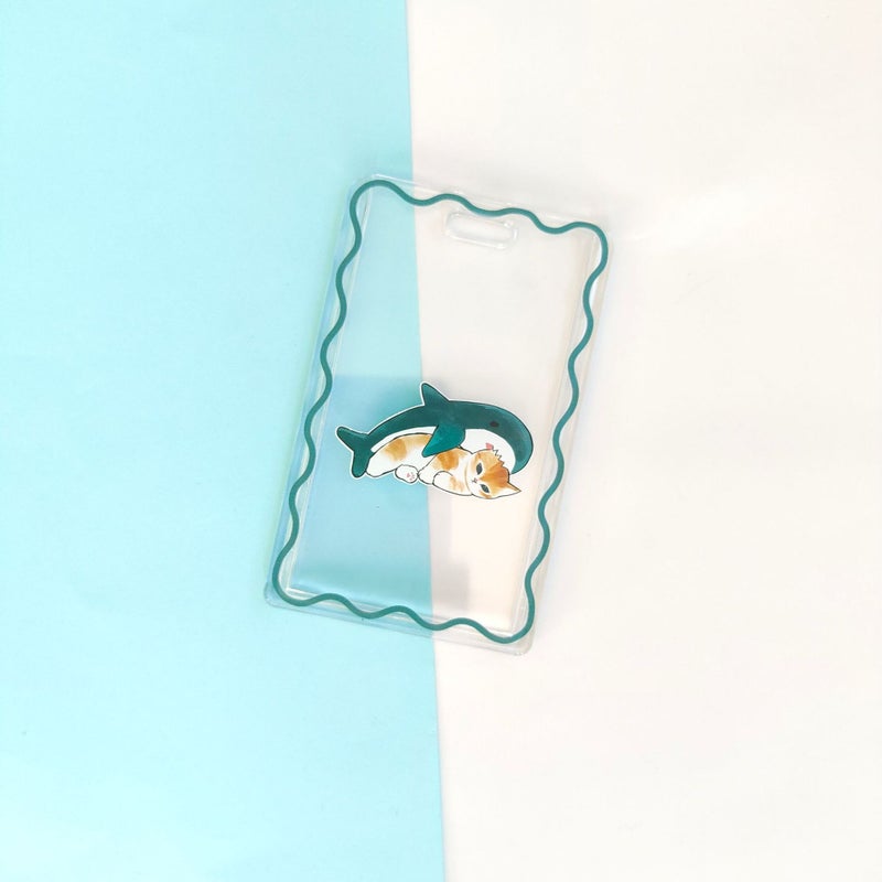 Cat Mofusand Shark Cat Transparent Id Set Student Card Subway Card Access Card Anti-Lost Keychain Card Set - Image 1